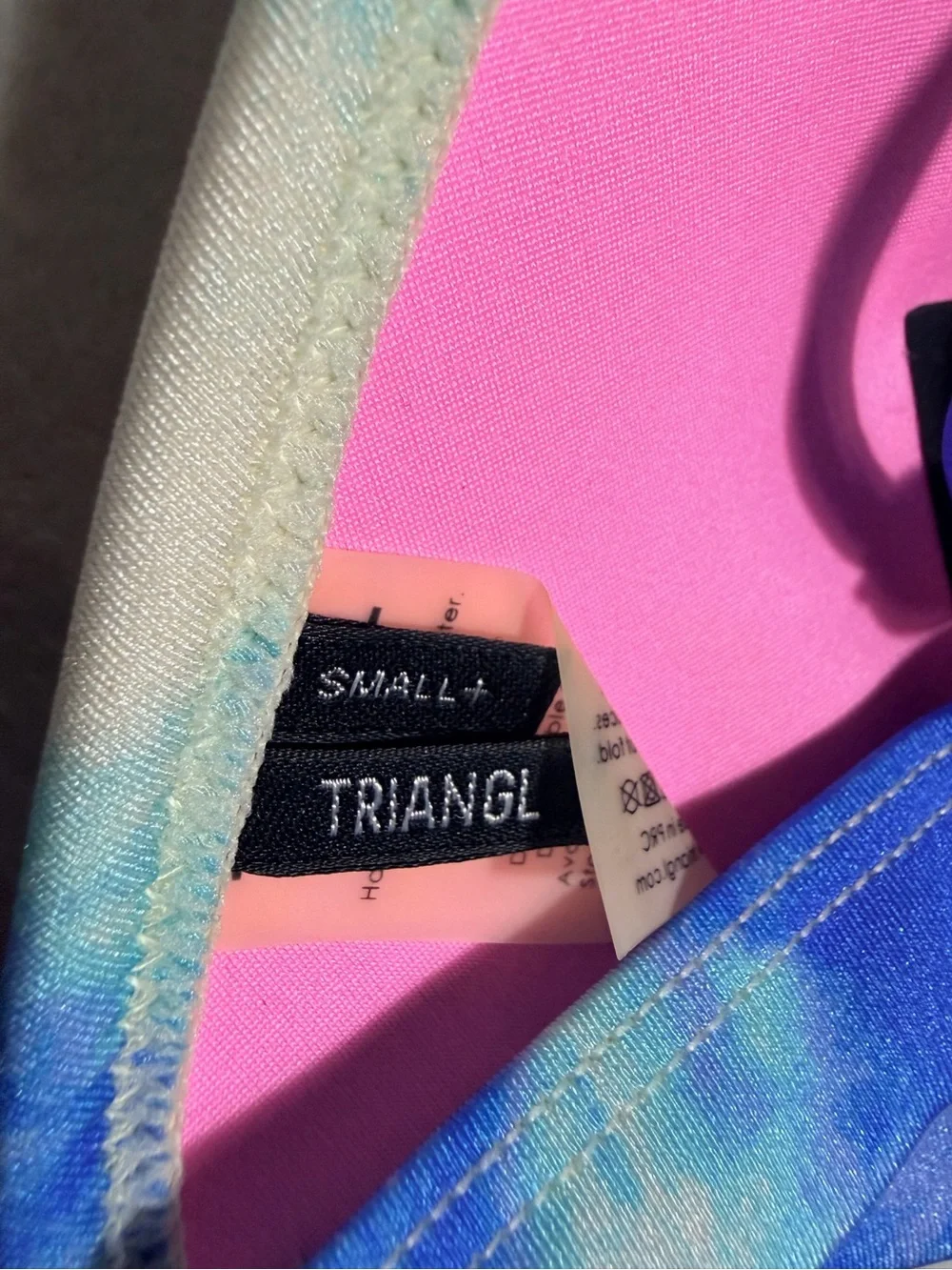 Triangl Blue White Tie Dye Neoprene Bikini Set Small+